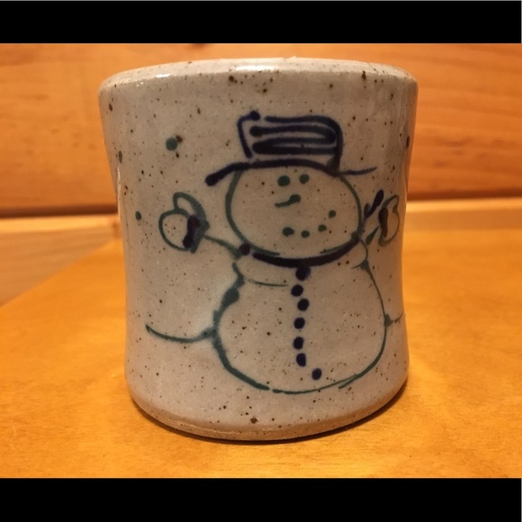 Great Bay Pottery Snowman Tealight Candle Holder - Picture 1 of 7